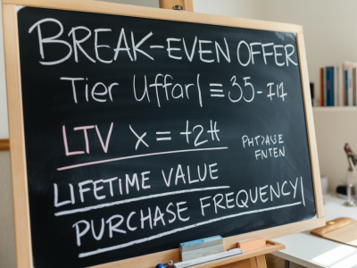 How to calculate the break-even offer for a tier upgrade using ltv and purchase frequency