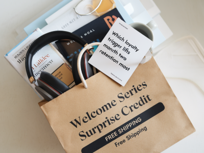 Which loyalty trigger lifts month-two retention most: welcome series, surprise credit or free shipping
